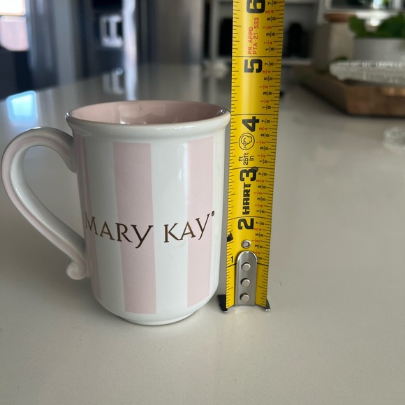 Mary Kay Vintage Coffee / Tea Mug - Pink & White Striped - Gold Script Ceramic - Picture 10 of 11